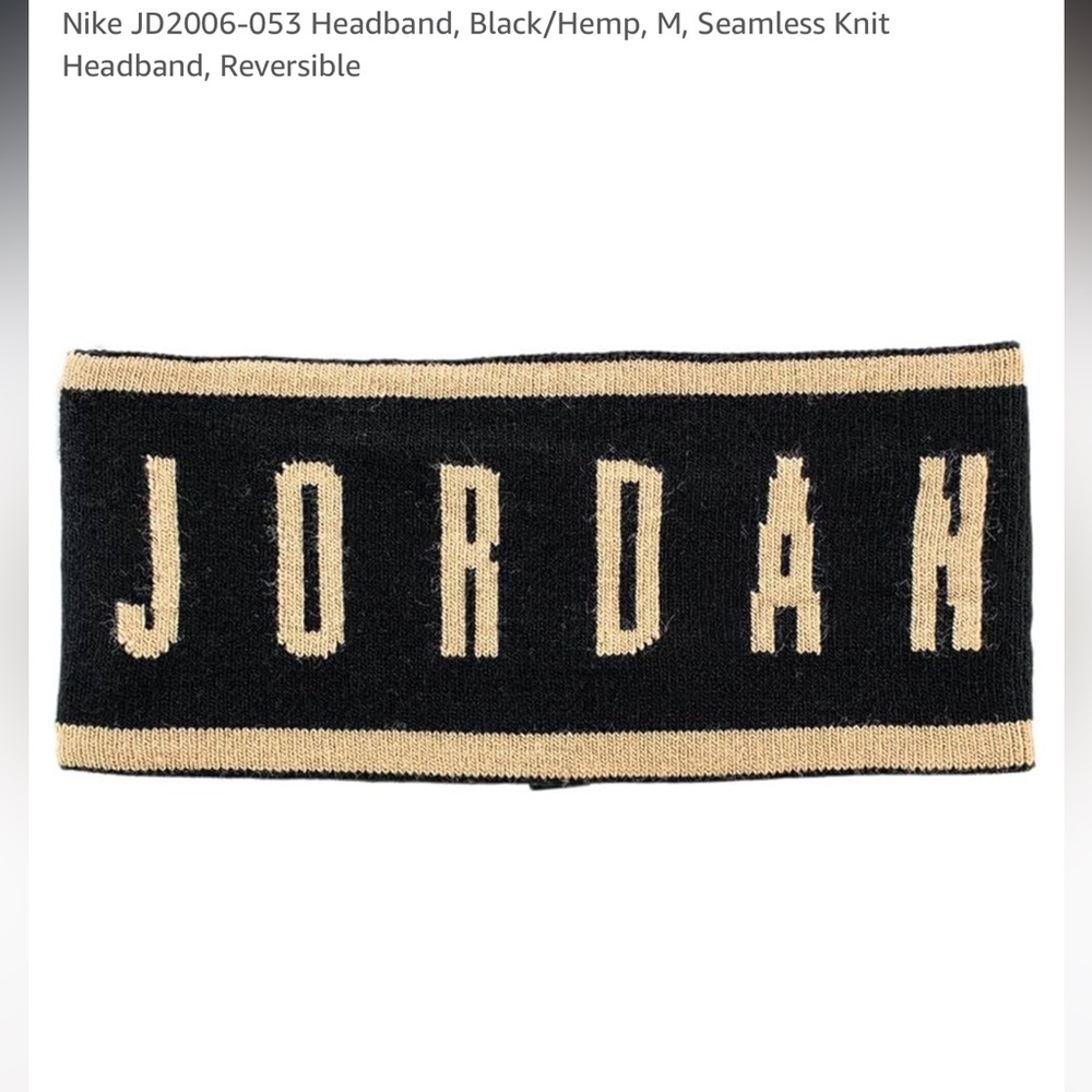 Nike Jordan Black and Tan Headband